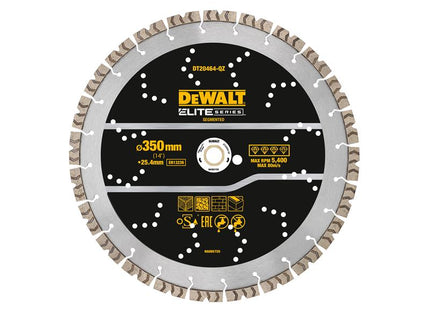 DEWALT ELITE SERIESª All Purpose Diamond Segmented Wheel 350 x 25.4mm DEWDT20464QZ