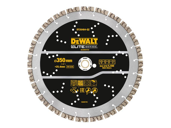 DEWALT ELITE SERIESª All Purpose Diamond Segmented Wheel 350 x 25.4mm DEWDT20464QZ