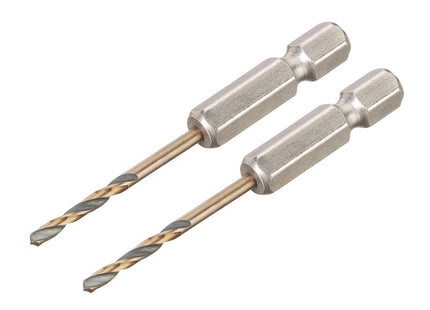 DEWALT BLACK&GOLD Hex HSS-G Drill Bits (2) 2.5mm