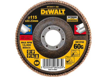 Dewalt Power Tools Extreme Flap Disc 115 X 22.2mm 60G