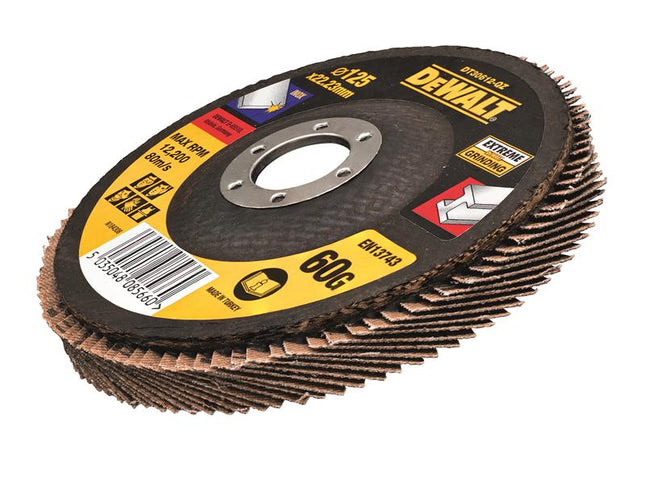 DEWALT DT30612 Extreme Metal Flap Disc 125 x 22.2mm x 60G