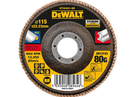 Dewalt Power Tools Extreme Flap Disc 115 X 22.2mm 80G