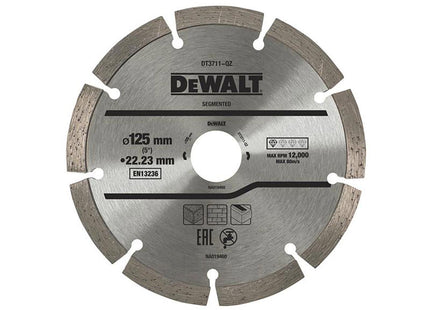 Dewalt Power Tools Dt3711 Segmented Diamond Cutting Disc 125 X 22.23Mm