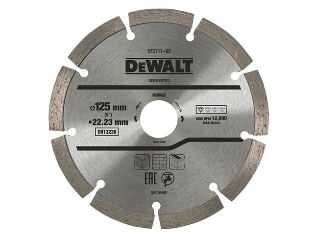 Dewalt Power Tools Dt3711 Segmented Diamond Cutting Disc 125 X 22.23Mm