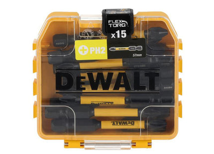Dewalt Power Tools Dt70913t Flextorq Bits Ph2 X 57Mm (Tic Tac Of 15)
