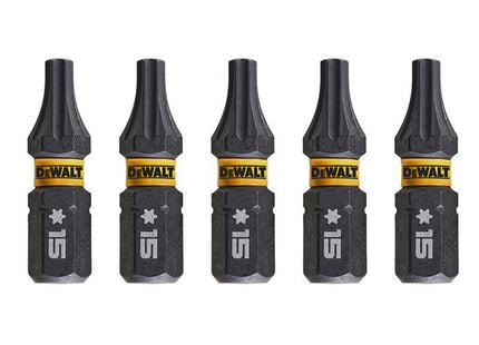 Dewalt Power Tools Extreme Flextorq Bits T15 X 25Mm (Pack 5)