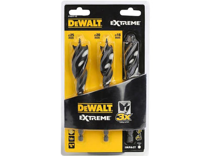 DEWALT EXTREME® Tri Flute Bit 3 Piece Set 152mm 