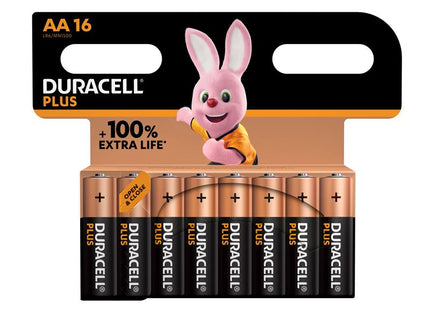 Duracell AA Cell +100% Plus Power Batteries (Pack 16)