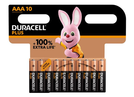 Duracell AAA Cell +100% Plus Power Batteries (Pack 10)