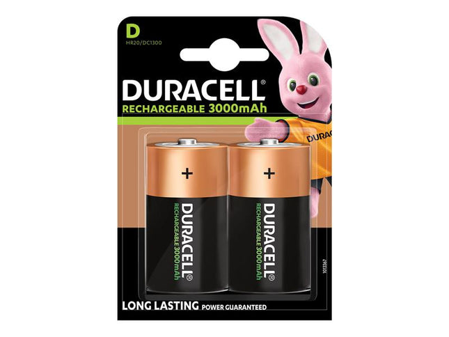 Duracell D Cell 3000Mah Rechargeable Batteries (Pack 2)