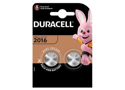 Duracell CR2016 Coin Lithium Battery (Pack 2)