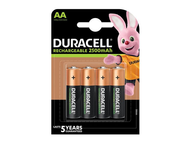 Duracell AA Cell 2500Mah Rechargeable Batteries (Pack 4)