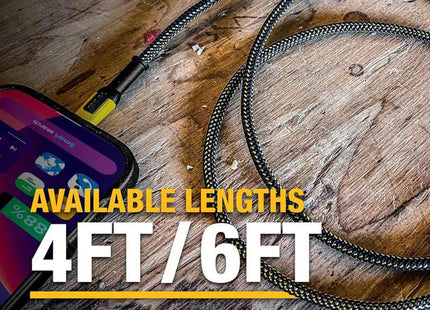 Dewalt Telecoms Usb C To Usb C 100W Reinforced Charging Cable 1.2M (4Ft)