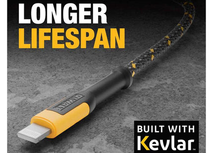Dewalt Telecoms Usb A To Lightning Reinforced Charging Cable 1.8M (6Ft)