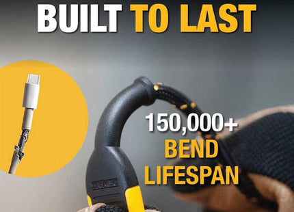 Dewalt Telecoms Usb A To Lightning Reinforced Charging Cable 1.8M (6Ft)