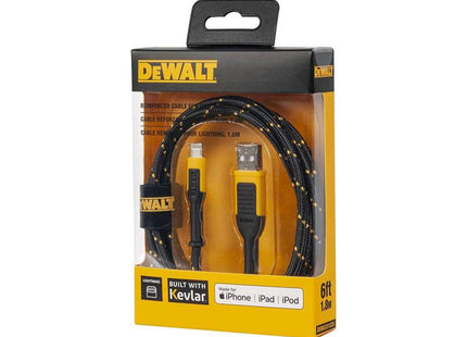 Dewalt Telecoms Usb A To Lightning Reinforced Charging Cable 1.8M (6Ft)