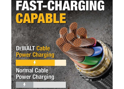 Dewalt Telecoms Usb A To Usb C Reinforced Charging Cable 1.2M (4Ft)