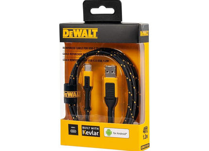 Dewalt Telecoms Usb A To Usb C Reinforced Charging Cable 1.2M (4Ft)