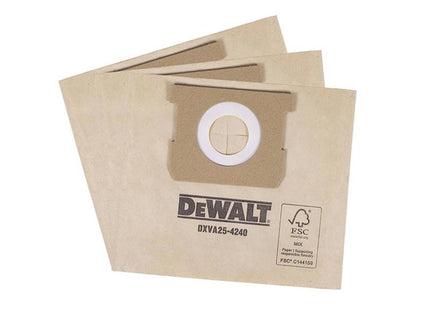 Dewalt Vacuum Dxva25-4240 Dust Bag (Pack 3)