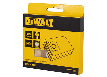 Dewalt Vacuum Dxva25-4240 Dust Bag (Pack 3)