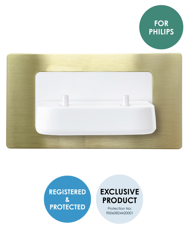 Proofvision In-Wall Twin Electric Toothbrush Charger - PV11-BRS - Ideal for Bathroom Use