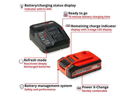 Einhell Plus Power X-Change Battery & Charger Starter Kit 18V 1 X 4.0Ah Li-Ion