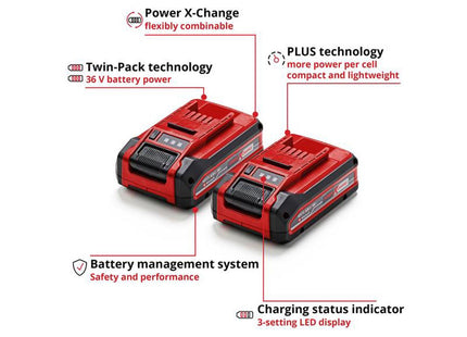 Einhell Plus Power X-Change Battery Twin Pack 18V 2 X 4.0Ah Li-Ion