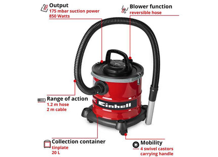 Einhell Tc-Av 2032 Dw Ash Vac 20 Litre 850W 240V