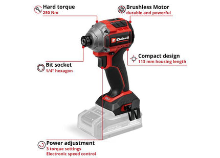 Einhell Tp-Ci 18/250-C Li Bl - Solo Professional Impact Driver 18V Bare Unit