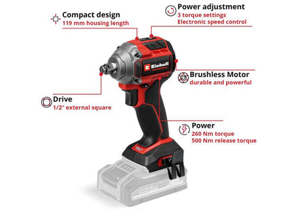 Einhell Tp-Cw 18/260-C Li Bl - Solo Professional Impact Wrench 18V Bare Unit