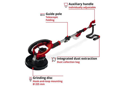 Einhell Tp-Dw 18/225 Li - Solo Professional Drywall Sander 18V Bare Unit
