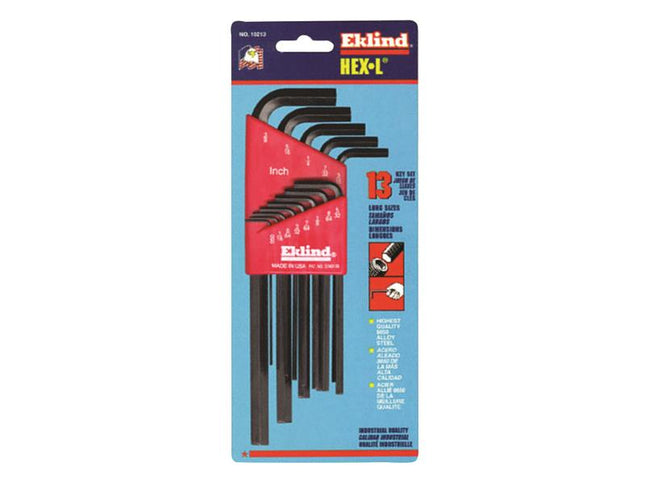 Eklind REK10213 Imperial Long Handle Hex L-Key Set, 13 Piece 