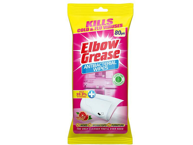 Elbow Anti-Bacterial Multi-Surface Wipes Pink Blush X 80 Eg180