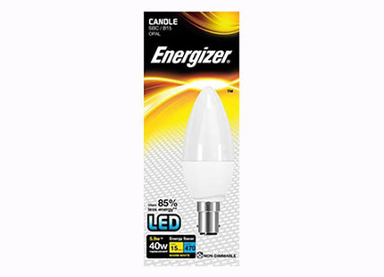 Energizer Candle Led 470Lumens Warm White Opal B15 Boxed