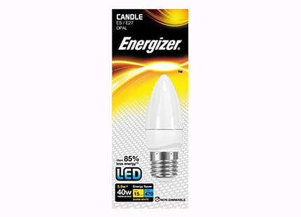 Energizer Candle Led 470Lumens Warm White Opal E27 Boxed