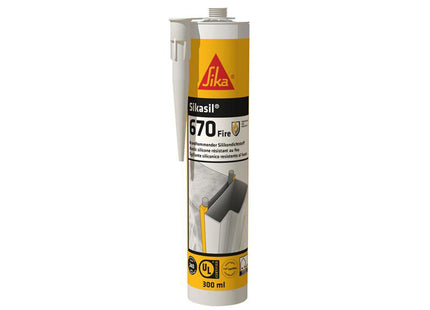 Everbuild Sika Sikacryl-670 Fire Rated Silicone Sealant White 380Ml