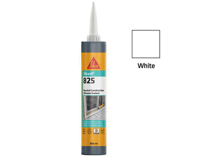 Everbuild Sika Sikasil-825 Silicone Sealant White 380Ml