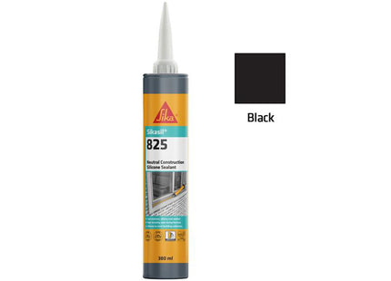 Everbuild Sika Sikasil-825 Silicone Sealant Black 380Ml