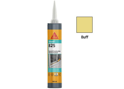 Everbuild Sika Sikasil-825 Silicone Sealant Buff 380Ml
