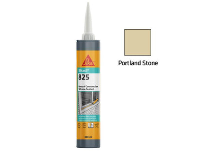 Everbuild Sika Sikasil-825 Silicone Sealant Portland Stone 380Ml