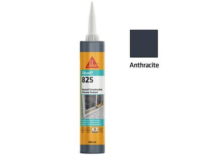 Everbuild Sika Sikasil-825 Silicone Sealant Anthracite 380Ml