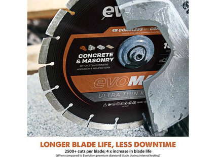 Evolution R260DCT-Li Cordless Disc Cutter 260mm 18V - 109-0001 - For Masonry and Concrete Cutting
