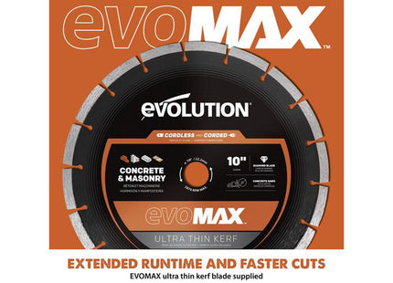 Evolution R260DCT-Li Cordless Disc Cutter 260mm 18V - 109-0001 - For Masonry and Concrete Cutting
