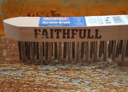 Faithfull Lightweight Scratch Brush, Three Row