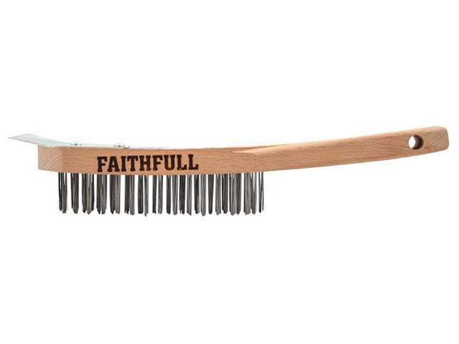 Faithfull Lightweight Scratch Brush With Scraper, Four Row