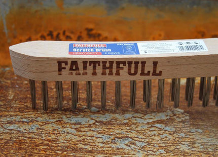 Faithfull Heavy-Duty Scratch Brush, Two Row