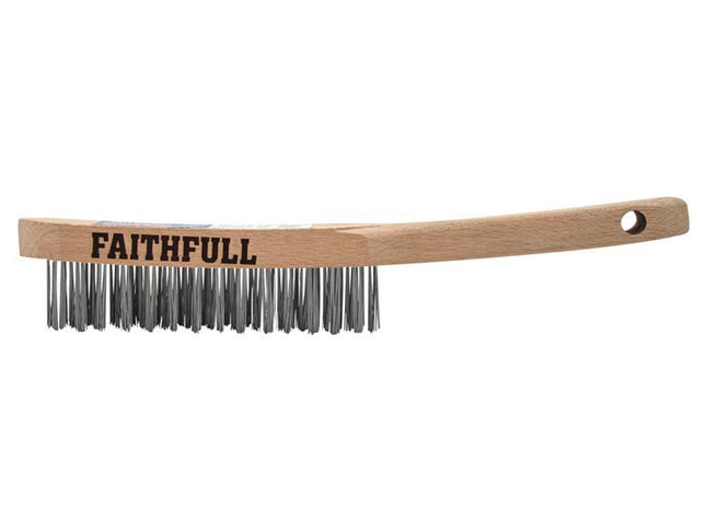 Faithfull Heavy-Duty Scratch Brush, Three Row