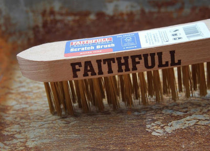 Faithfull Brass Scratch Brush, Three Row