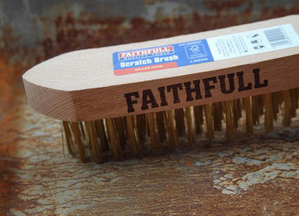 Faithfull Brass Scratch Brush, Four Row