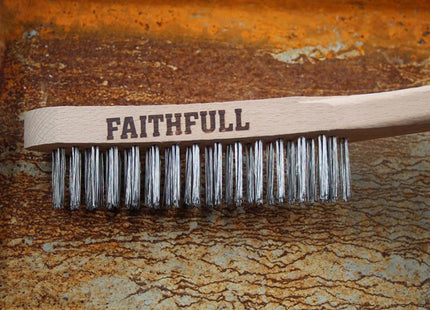 Faithfull Heavy-Duty Stainless Steel Scratch Brush, 4 Row